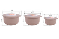 Cofan – Set de 3 Recipientes Redondos con Tapa 100 ml, 250 ml y 500 ml | PP + TPE | Colores Surtidos
