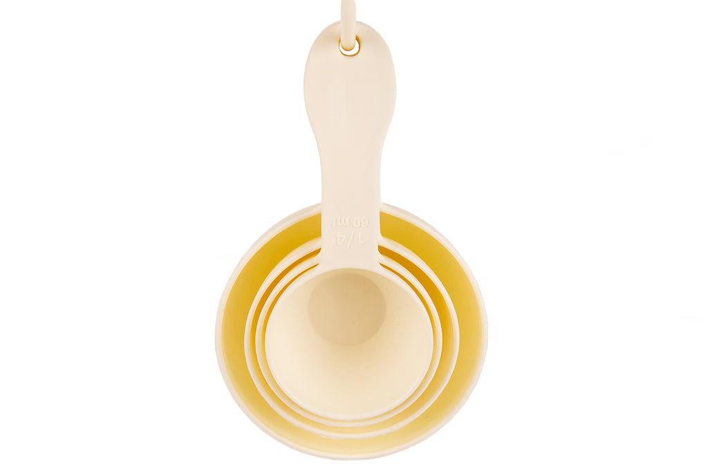 Cofan – Juego de 4 Cucharas Medidoras en ml | Amarillo Pastel