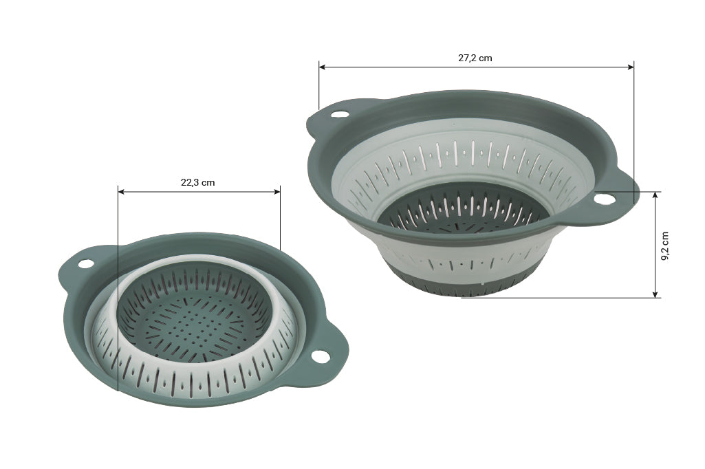 Cofan – Escurridor Plegable 1,8 L con Asas | Verde | Ahorro de Espacio