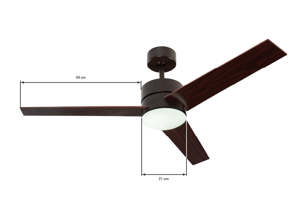 Cofan – Ventilador de Techo con 3 Aspas de Madera | Luz LED 3 Tonos | Motor DC Silencioso | 132 cm
