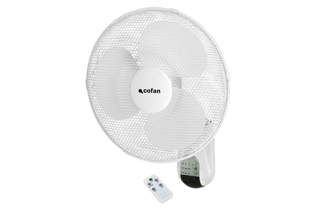 Cofan – Ventilador de Pared 50W | Con Mando a Distancia, Temporizador y 3 Velocidades | Diámetro 40 cm | Oscilación 80°