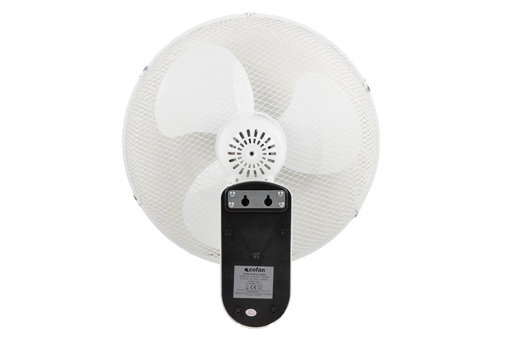 Cofan – Ventilador de Pared 50W | Con Mando a Distancia, Temporizador y 3 Velocidades | Diámetro 40 cm | Oscilación 80°