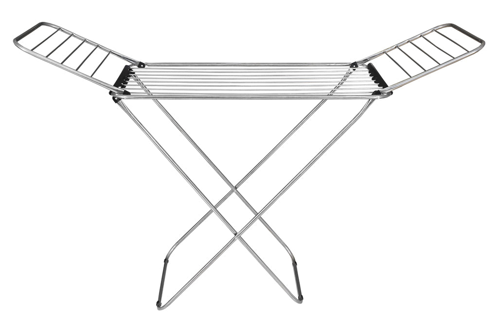 Cofan – Tendedero de Suelo de Acero Inoxidable con Alas Plegables | 18 m de Tendido | Patas en Aspa Antideslizantes