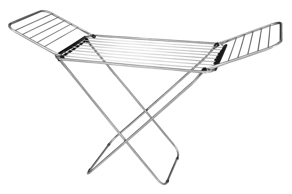 Cofan – Tendedero de Suelo de Acero Inoxidable con Alas Plegables | 18 m de Tendido | Patas en Aspa Antideslizantes