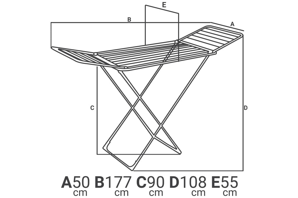 Cofan – Tendedero de Suelo de Acero Inoxidable con Alas Plegables | 18 m de Tendido | Patas en Aspa Antideslizantes