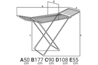 Cofan – Tendedero de Suelo de Acero Inoxidable con Alas Plegables | 18 m de Tendido | Patas en Aspa Antideslizantes