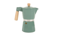 Cafetera Italiana de Inducción 6 Tazas | Aluminio con Mango de Madera | Apta para Todo Tipo de Cocinas