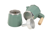 Cafetera Italiana de Inducción 6 Tazas | Aluminio con Mango de Madera | Apta para Todo Tipo de Cocinas
