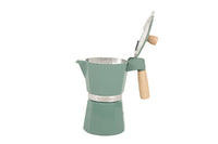 Cafetera Italiana de Inducción 6 Tazas | Aluminio con Mango de Madera | Apta para Todo Tipo de Cocinas