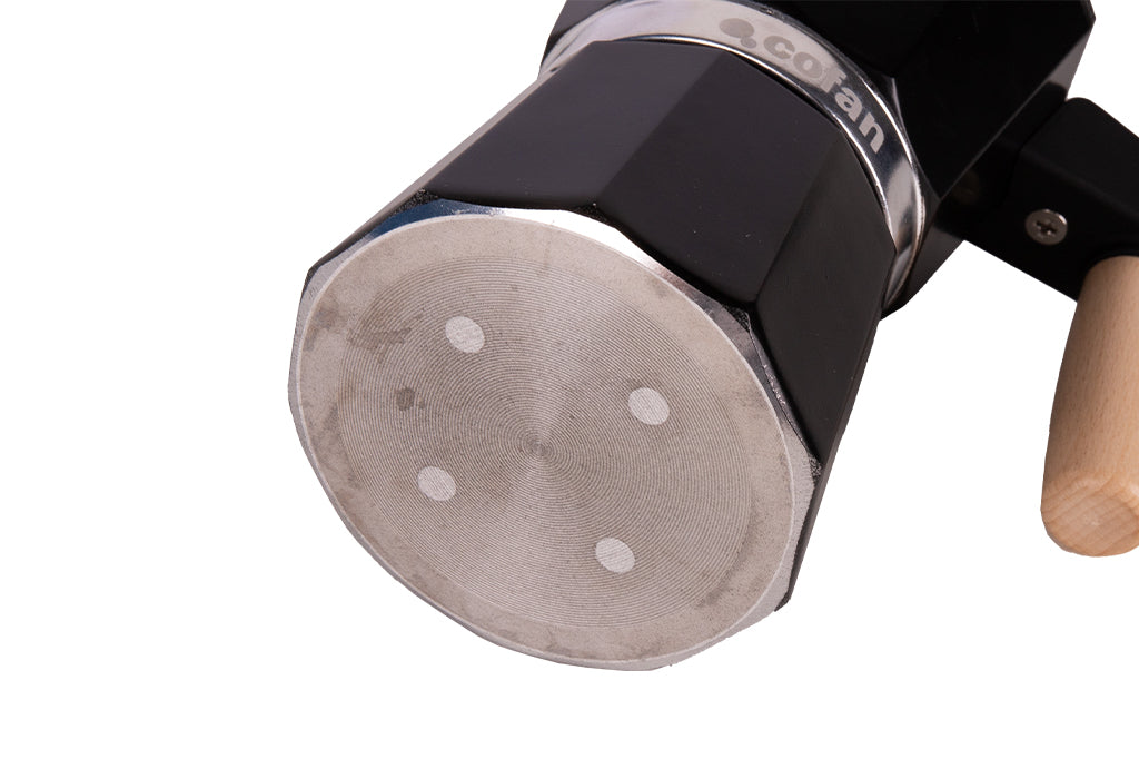 Cafetera Italiana de Inducción 6 Tazas | Aluminio con Mango de Madera | Apta para Todo Tipo de Cocinas
