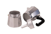Cafetera Italiana de Inducción | Aluminio con Mango de Nylon | Disponible en 6, 9 y 12 Tazas