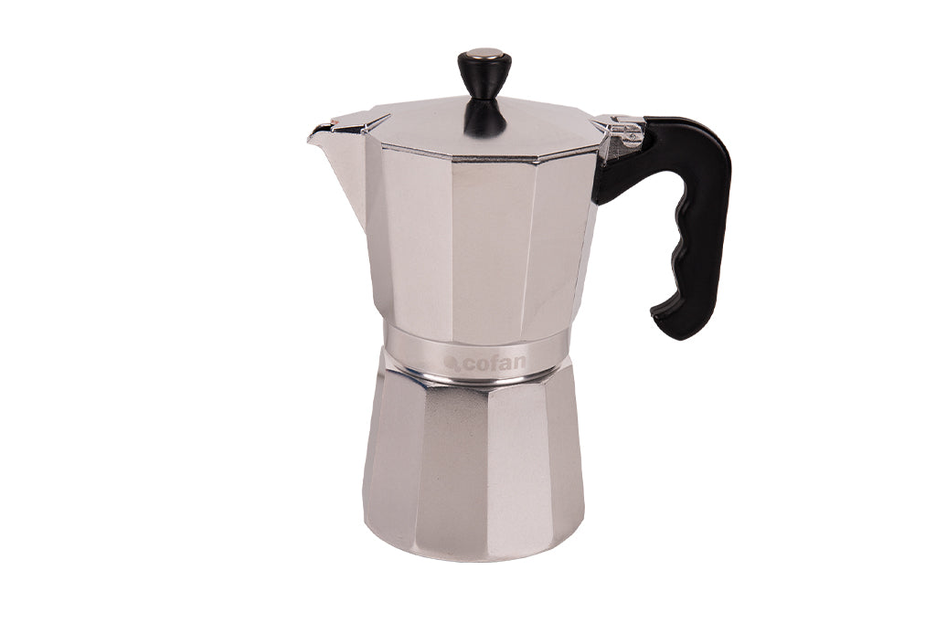 Cafetera Italiana de Inducción | Aluminio con Mango de Nylon | Disponible en 6, 9 y 12 Tazas