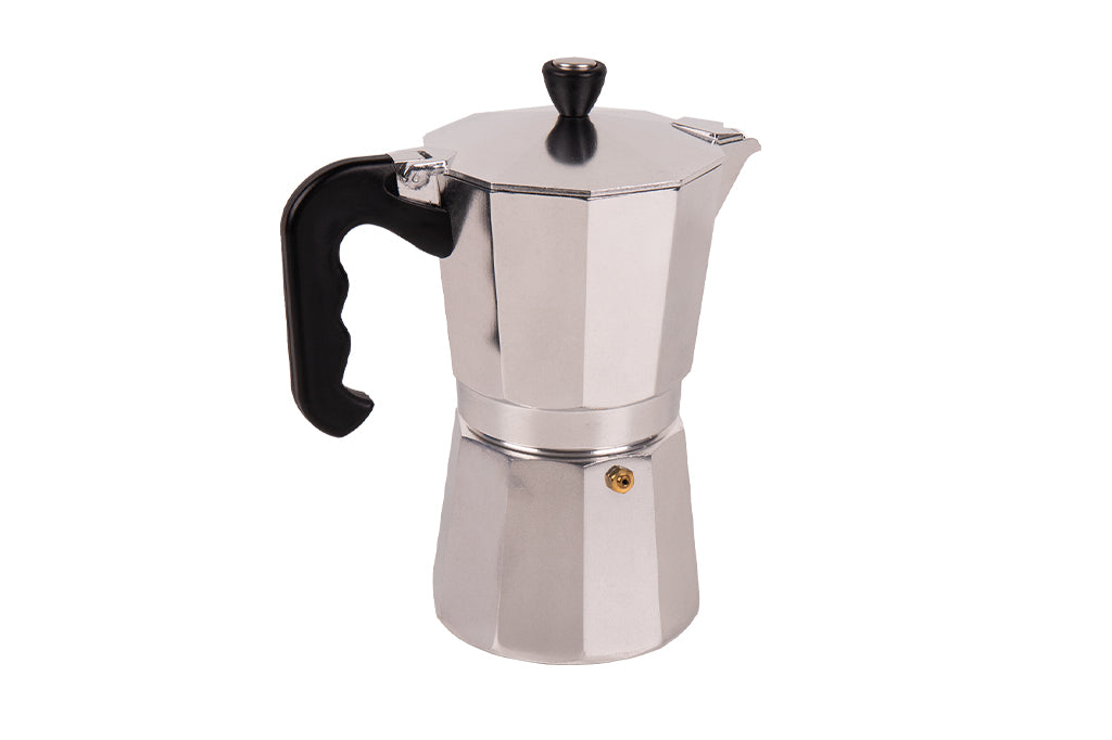 Cafetera Italiana de Inducción | Aluminio con Mango de Nylon | Disponible en 6, 9 y 12 Tazas