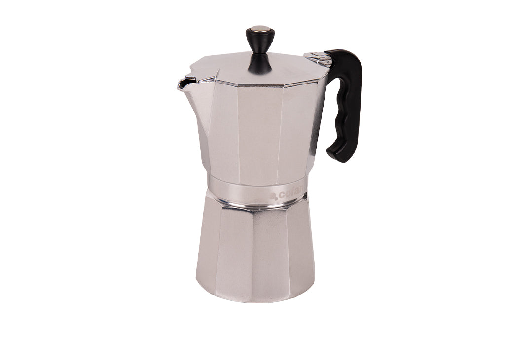Cafetera Italiana de Inducción | Aluminio con Mango de Nylon | Disponible en 6, 9 y 12 Tazas