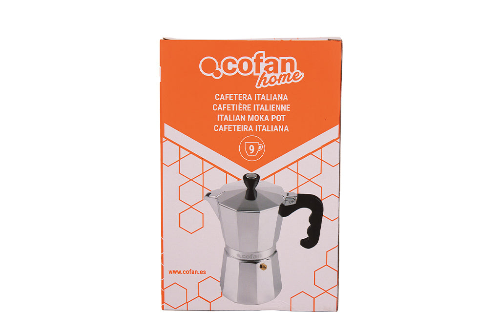 Cafetera Italiana de Inducción | Aluminio con Mango de Nylon | Disponible en 6, 9 y 12 Tazas