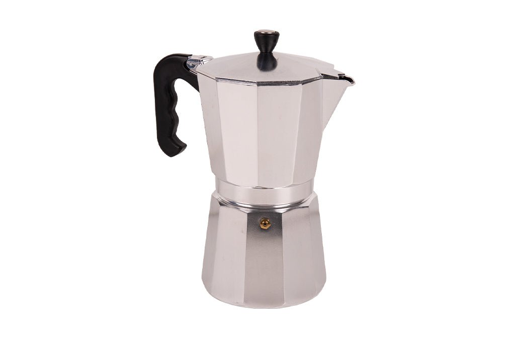 Cafetera Italiana de Inducción | Aluminio con Mango de Nylon | Disponible en 6, 9 y 12 Tazas