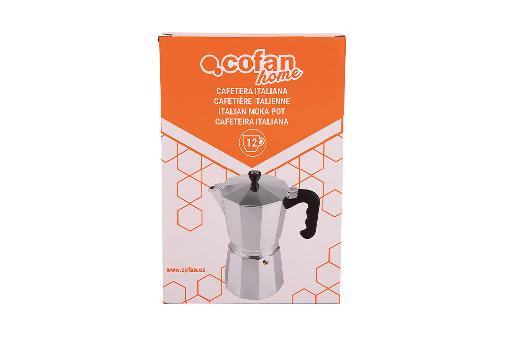 Cafetera Italiana de Inducción | Aluminio con Mango de Nylon | Disponible en 6, 9 y 12 Tazas