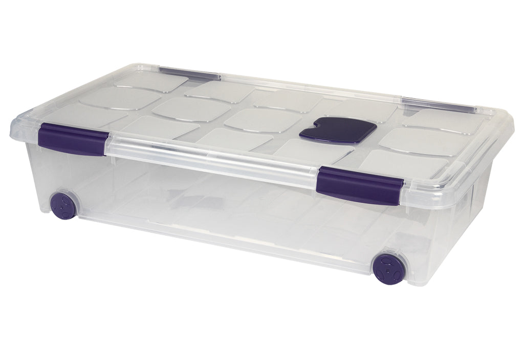 Cofan - Caja de ordenación con ruedas Ricordi | Polipropileno transparente | Tapa a presión