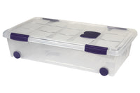 Cofan - Caja de ordenación con ruedas Ricordi | Polipropileno transparente | Tapa a presión