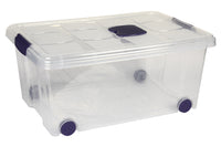 Cofan - Caja de ordenación con ruedas Ricordi | Polipropileno transparente | Tapa a presión