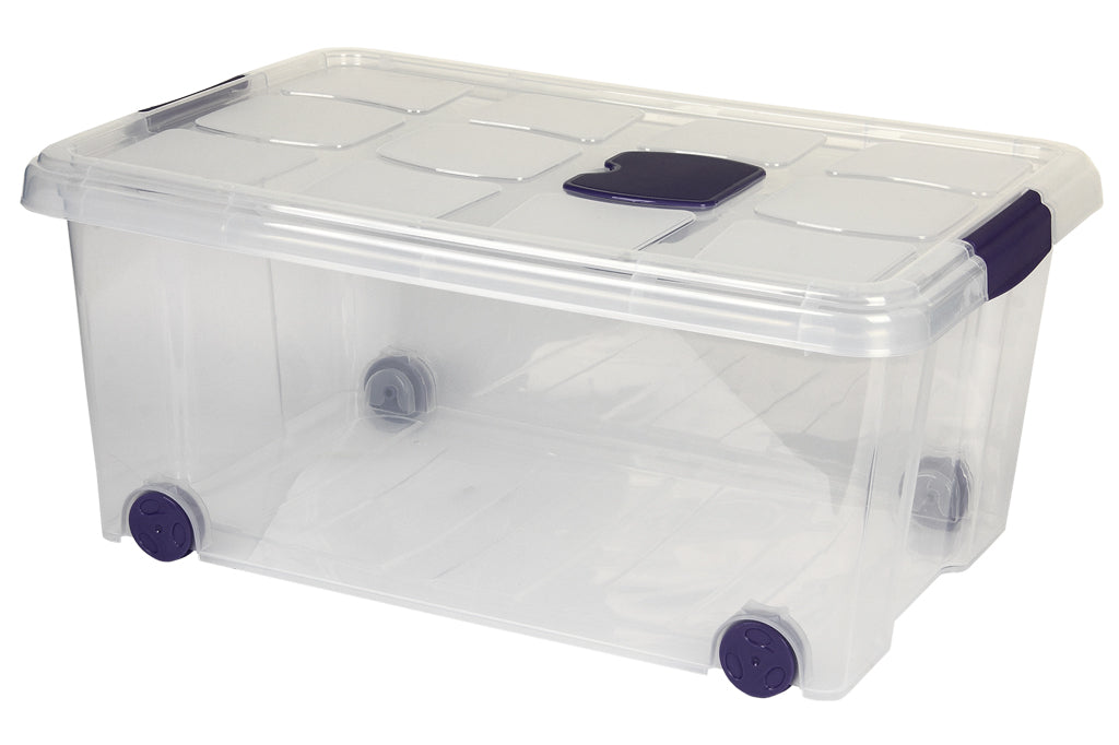 Cofan - Caja de ordenación con ruedas Ricordi | Polipropileno transparente | Tapa a presión