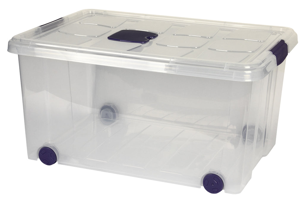Cofan - Caja de ordenación con ruedas Ricordi | Polipropileno transparente | Tapa a presión