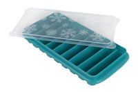 Cofan – Cubitera Rectangular con Tapa | Turquesa | Antiderrame y Apilable | Apta para Lavavajillas | 12,5 x 26 x 4 cm