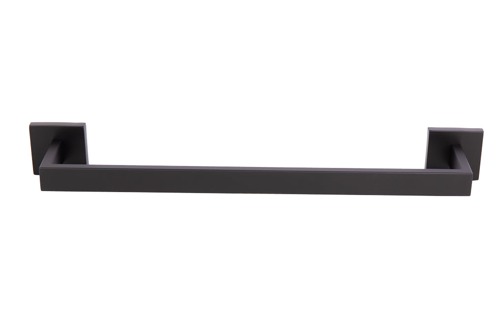 Cofan – Toallero de Baño Negro Mate | Acero Inoxidable | Diseño Cuadrado | 45 cm | Kit de Fijación Incluido