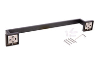 Cofan – Toallero de Baño Negro Mate | Acero Inoxidable | Diseño Cuadrado | 45 cm | Kit de Fijación Incluido