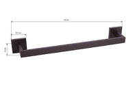Cofan – Toallero de Baño Negro Mate | Acero Inoxidable | Diseño Cuadrado | 45 cm | Kit de Fijación Incluido