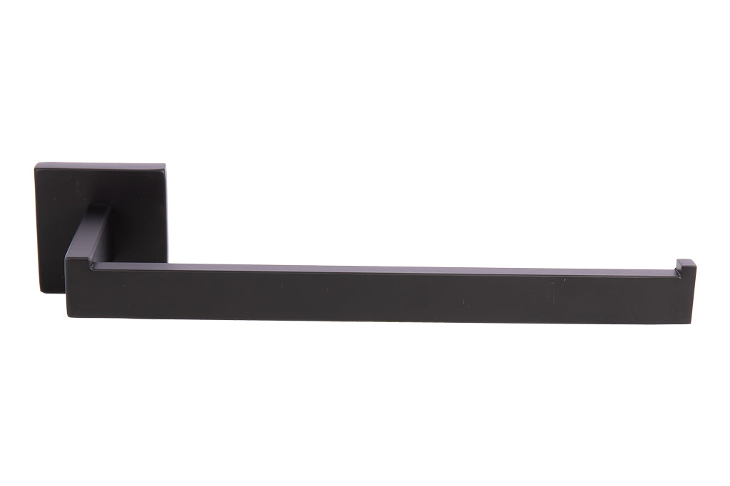 Cofan – Toallero de Baño Negro Mate 27 cm | Acero Inoxidable | Diseño Cuadrado | Kit de Fijación Incluido