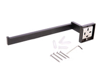 Cofan – Toallero de Baño Negro Mate 27 cm | Acero Inoxidable | Diseño Cuadrado | Kit de Fijación Incluido