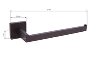 Cofan – Toallero de Baño Negro Mate 27 cm | Acero Inoxidable | Diseño Cuadrado | Kit de Fijación Incluido