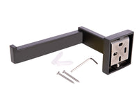 Cofan – Portarrollos Negro Mate | Acero Inoxidable | Diseño Cuadrado | Kit de Fijación Incluido | 16 x 8 x 5,5 cm