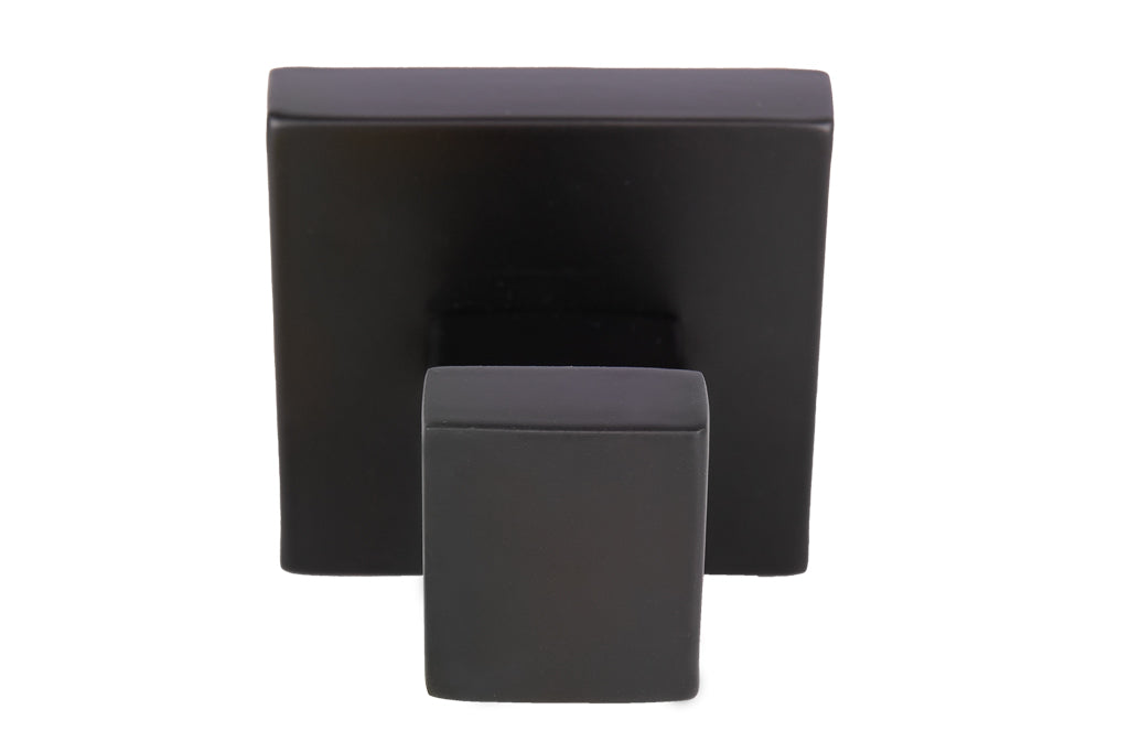 Cofan – Percha Negra Mate | Diseño Cuadrado | Acero Inoxidable | Kit de Fijación Incluido | 5,5 x 6 x 5,5 cm