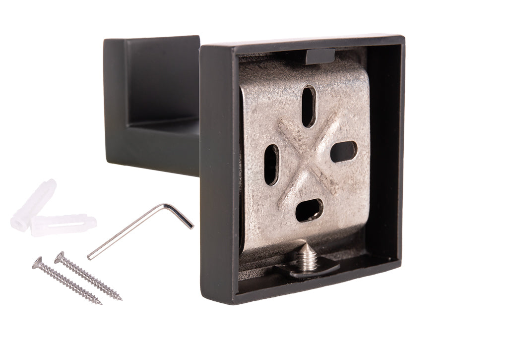 Cofan – Percha Negra Mate | Diseño Cuadrado | Acero Inoxidable | Kit de Fijación Incluido | 5,5 x 6 x 5,5 cm