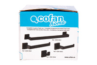 Cofan – Percha Negra Mate | Diseño Cuadrado | Acero Inoxidable | Kit de Fijación Incluido | 5,5 x 6 x 5,5 cm
