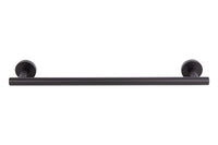 Cofan – Toallero Negro Mate | Diseño Redondo | Acero Inoxidable | Kit de Fijación Incluido | 45 x 8 x 5 cm
