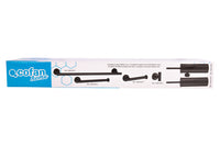 Cofan – Toallero Negro Mate | Diseño Redondo | Acero Inoxidable | Kit de Fijación Incluido | 45 x 8 x 5 cm