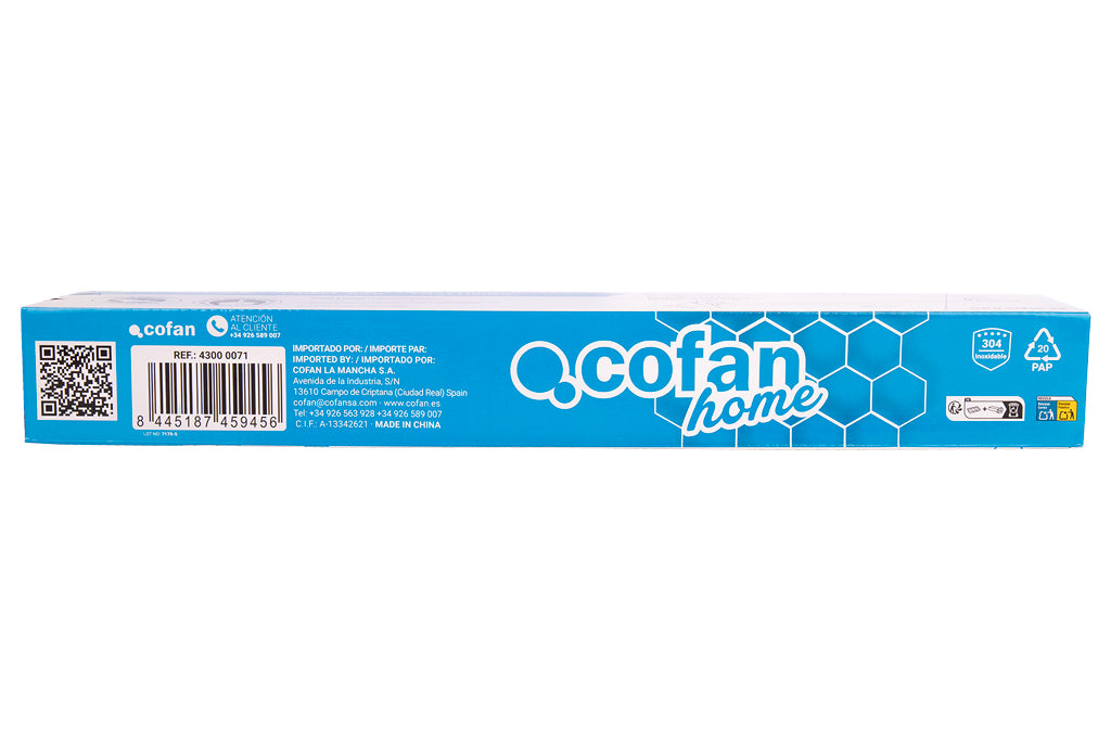 Cofan – Toallero Negro Mate | Diseño Redondo | Acero Inoxidable | Kit de Fijación Incluido | 45 x 8 x 5 cm