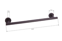 Cofan – Toallero Negro Mate | Diseño Redondo | Acero Inoxidable | Kit de Fijación Incluido | 45 x 8 x 5 cm