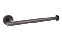 Cofan – Toallero Negro Mate | Diseño Redondo | Acero Inoxidable | Kit de Fijación Incluido | 28 x 8 x 5 cm