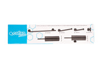Cofan – Toallero Negro Mate | Diseño Redondo | Acero Inoxidable | Kit de Fijación Incluido | 28 x 8 x 5 cm