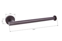 Cofan – Toallero Negro Mate | Diseño Redondo | Acero Inoxidable | Kit de Fijación Incluido | 28 x 8 x 5 cm