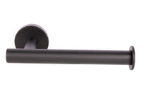 Cofan – Portarrollos Negro Mate | Diseño Redondo | Acero Inoxidable | Kit de Fijación Incluido | 16,5 x 8 x 5 cm