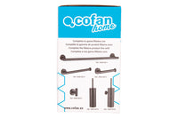 Cofan – Portarrollos Negro Mate | Diseño Redondo | Acero Inoxidable | Kit de Fijación Incluido | 16,5 x 8 x 5 cm