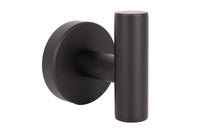 Cofan – Percha Negra Mate | Diseño Redondo | Acero Inoxidable | Kit de Fijación Incluido | 5 x 5 x 6 cm