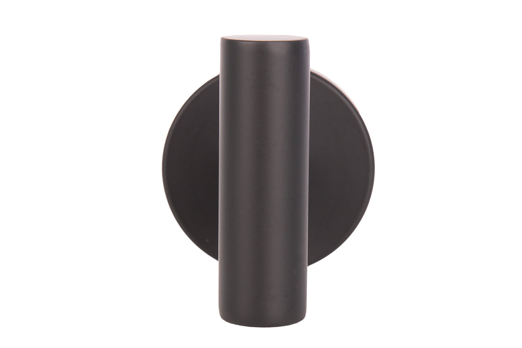 Cofan – Percha Negra Mate | Diseño Redondo | Acero Inoxidable | Kit de Fijación Incluido | 5 x 5 x 6 cm