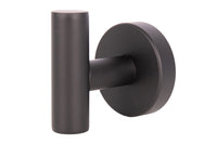 Cofan – Percha Negra Mate | Diseño Redondo | Acero Inoxidable | Kit de Fijación Incluido | 5 x 5 x 6 cm