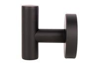 Cofan – Percha Negra Mate | Diseño Redondo | Acero Inoxidable | Kit de Fijación Incluido | 5 x 5 x 6 cm